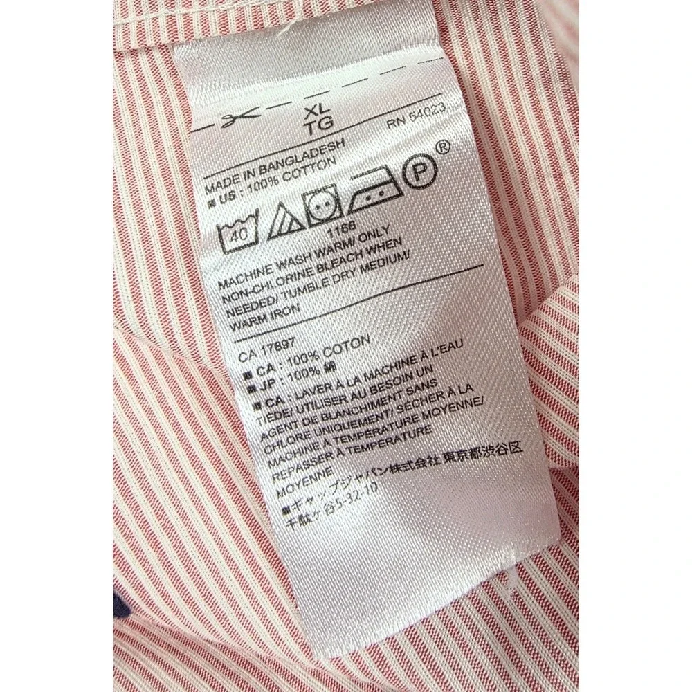 Banana Republic Standard Fit Pink‎ Anchor Print 1/2 Button Polo Men's Size XL